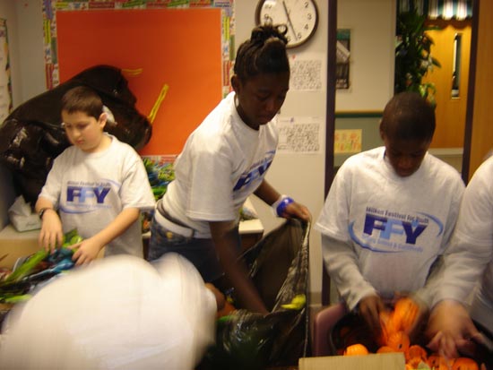 MFFY Monthly Activity - Safe Halloween Milken Festival for Youth participants from Greenbriar Elementary School prepare items for a safe Halloween.