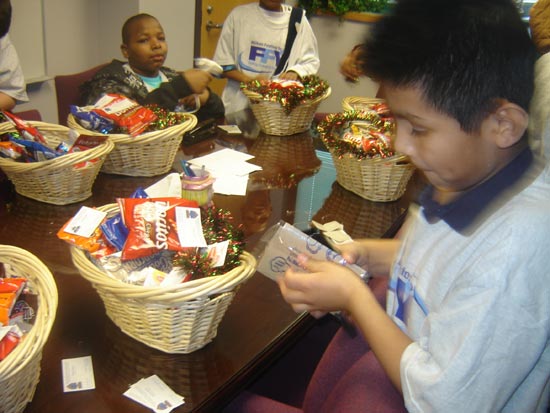 MFFY Monthly Activities - Creating Care Packages Milken Festival for Youth participants from Greenbriar Elementary School prepare care packages for the less fortunate.