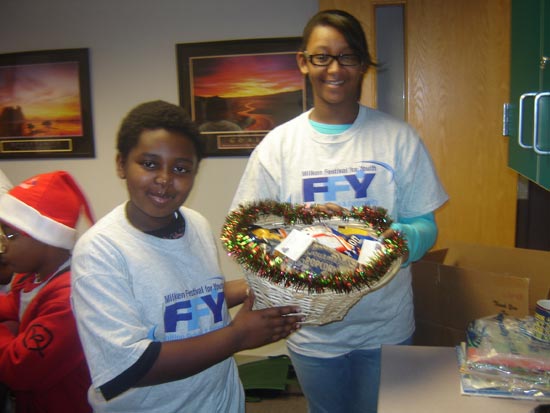 MFFY Monthly Activities - Creating Care Packages Milken Festival for Youth participants from Greenbriar Elementary School prepare care packages for the less fortunate.