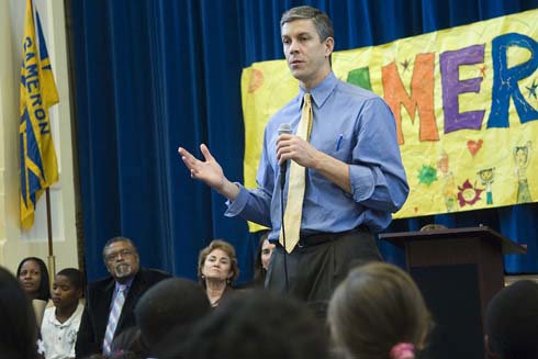 Daniel R. Cameron Elementary School Arne Duncan, CEO of Chicago Public Schools, tells the students at Daniel R. Cameron Elementary School, 'There are over 600 schools in Chicago and this is one of the fastest-improving.  What's going on here is remarkable to see.  It doesn't happen without good principals and faculty.'