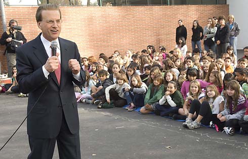 Colfax Avenue Charter Elementary School 'Teachers and principals have the most important job in the country,' says Milken Family Foundation Chairman Lowell Milken to students at Colfax Avenue Elementary.