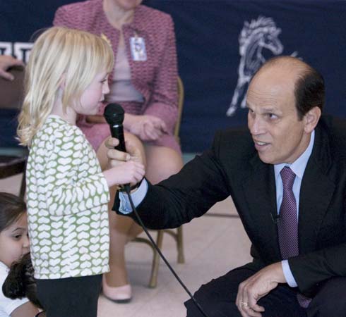 Empire Elementary School A young Empire Elementary student helps Milken Institute Chairman Michael Milken make a special announcement about one of the school's excellent educators.