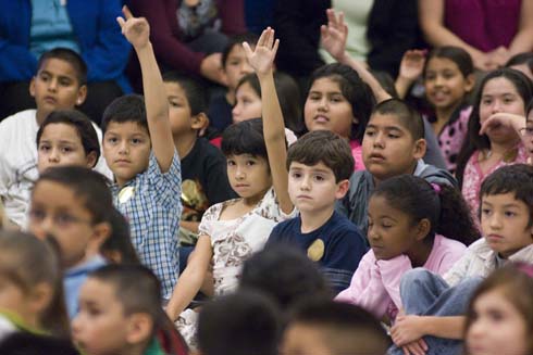 West Avenue Elementary School Hands shoot up among West Avenue Elementary students eager to be called upon to answer Milken Family Foundation Chairman Lowell Milken's question: What does it mean to be a 'leader'?